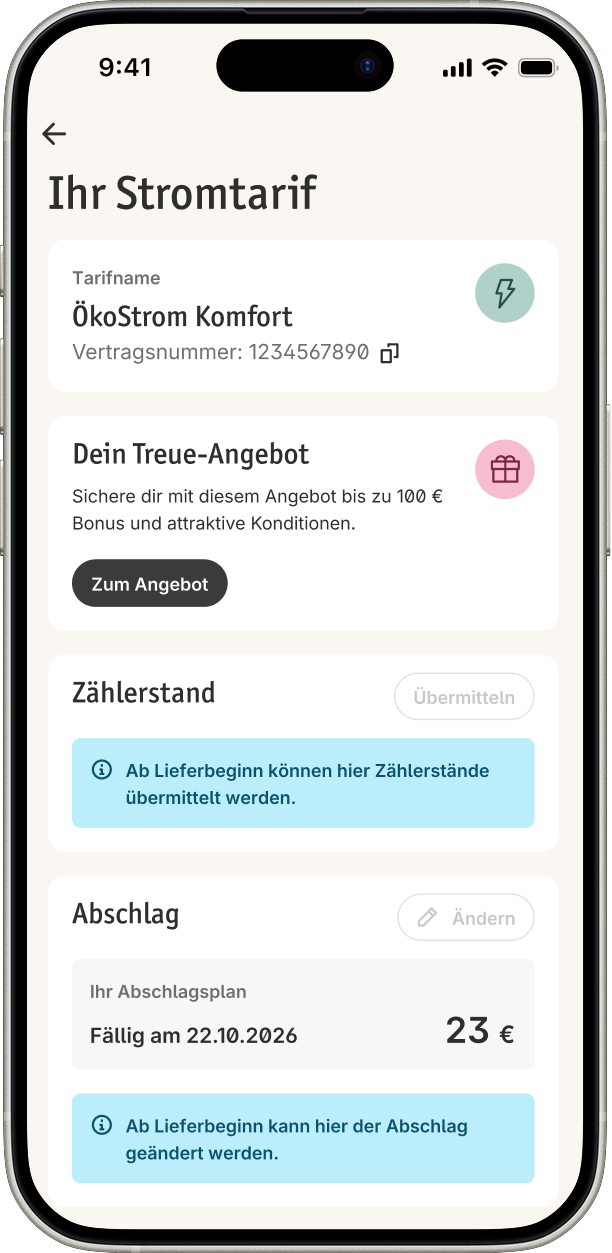 LichtBlick App auf einem Smartphone